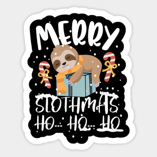 Merry Slothmas Ho Ho Ho Christmas Sticker